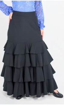 Falda Flamenca Paulina Cruzada 4 Volantes