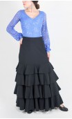 Paulina Wrap Over Flamenco Skirt w/4 Ruffles
