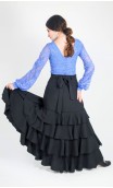 Falda Flamenca Paulina Cruzada 4 Volantes