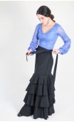 Falda Flamenca Paulina Cruzada 4 Volantes
