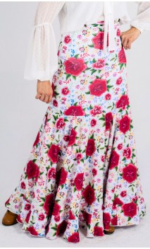 Printed Flamenco Skirt Extra Godet