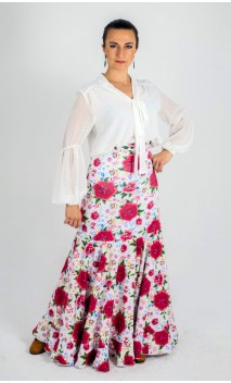 Falda Flamenca Estampada Extra Godet