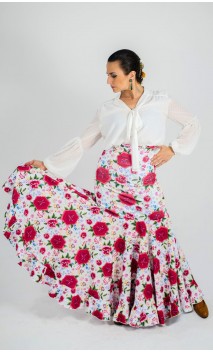 Falda Flamenca Estampada Extra Godet