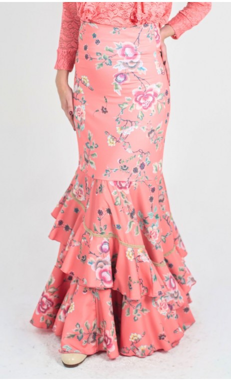 Saia Flamenca Floral Maite