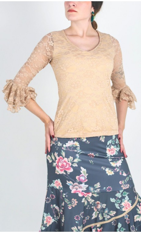 Blusa Lucy Encajes Manga 3/4
