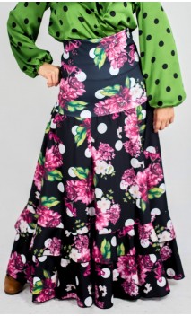 Falda Flamenco Pilar 2 Volantes Estampada