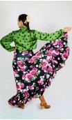 Printed Pilar Flamenco Skirt 2 Ruffles