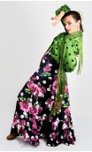 Printed Pilar Flamenco Skirt 2 Ruffles