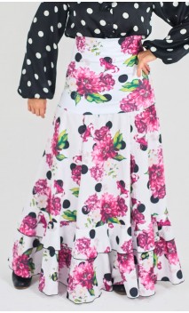 Printed Pilar Flamenco Skirt 2 Ruffles