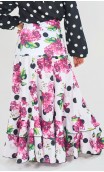 Saia Flamenca Pilar 2 Babados Estampada