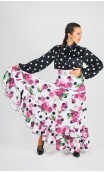 Saia Flamenca Pilar 2 Babados Estampada