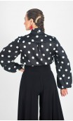 Camisa Carmela Satín Tipo Malla Estampada