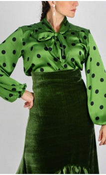 Camisa Carmela Satín Tipo Malla Estampada