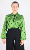 Camisa Carmela Satín Tipo Malla Estampada