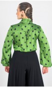 Printed Carmela Satin Leotard-Shirt
