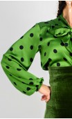 Printed Carmela Satin Leotard-Shirt