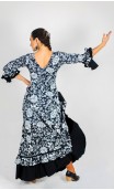 Vestido Flamenco Alicia Preto Floral Godê