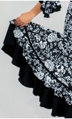 Vestido Flamenco Alicia Preto Floral Godê