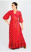 Red w/ Small White polka-dots Overdress