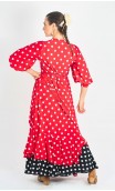Sobrevestido Rojo c/ unarcitos Blancos