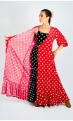 Red w/ Small White polka-dots Overdress