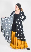 Sobrevestido Negro c/Lunares Blancos