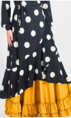 Sobrevestido Transpassado Preto c/Bolas Brancas