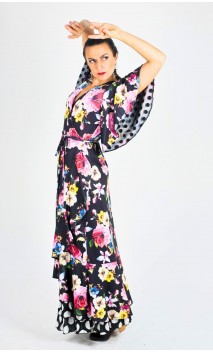 Sobrevestido Floral con Tul
