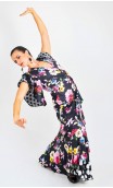 Sobrevestido Transpassado Floral com Tule