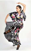 Sobrevestido Transpassado Floral com Tule
