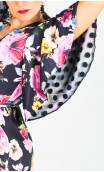 Sobrevestido Transpassado Floral com Tule