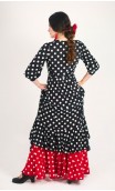 Sobrevestido Transpassado Preto c/ Bolinhas Brancas