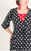 Sobrevestido Negro c/Lunarcitos Blancos