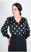 Satin Polka-dots Leotard-Shirt
