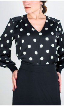 Camisa de Satin con Lunares