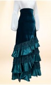Velvet Flamenco Skirt w/ Velvet, Lace % Satin Ruffles