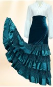 Velvet Flamenco Skirt w/ Velvet, Lace % Satin Ruffles