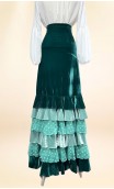 Saia Flamenca Veludo c/Babados de Veludo e Tule