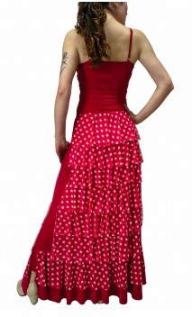 Saia Flamenca Simone 7 Babados de Tule