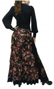 Saia Flamenca Simone 7 Babados de Tule