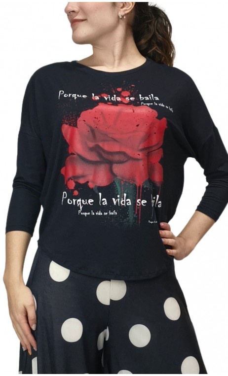 Blusa Flor "Porque La vida se baila"