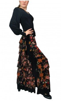 Saia Flamenca Simone 7 Babados de Tule
