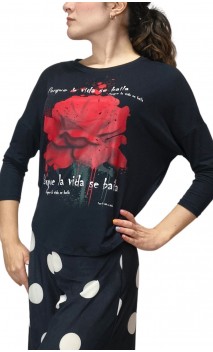 Blusa Flor "Porque la vida se baila"