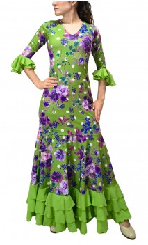 Vestido Flamenco Alicia Floral Godê