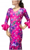 Vestido Flamenco Alicia Floral Godet