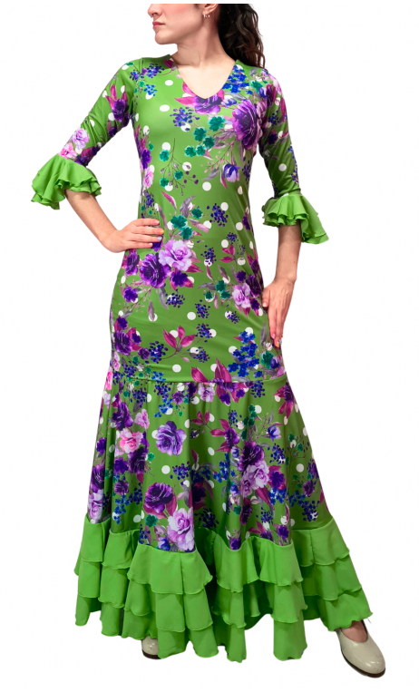 Vestido Flamenco Alicia Floral Godet