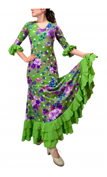 Vestido Flamenco Alicia Floral Godê