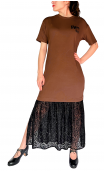 Vestido Longo Casual com Renda