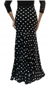 Virna Polka-Dots Long-Skirt Extra Godet