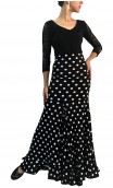 Virna Polka-Dots Long-Skirt Extra Godet